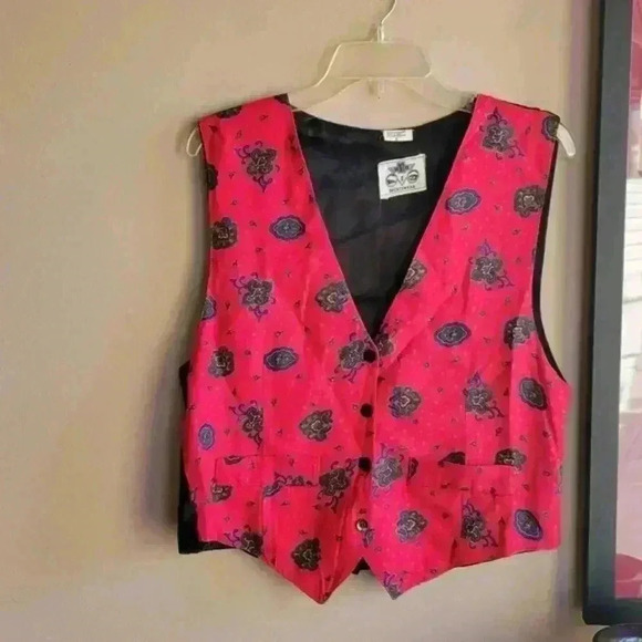 Vintage Sportswear Women's Vest Size Small Red Black Adjustable - Picture 1 of 11